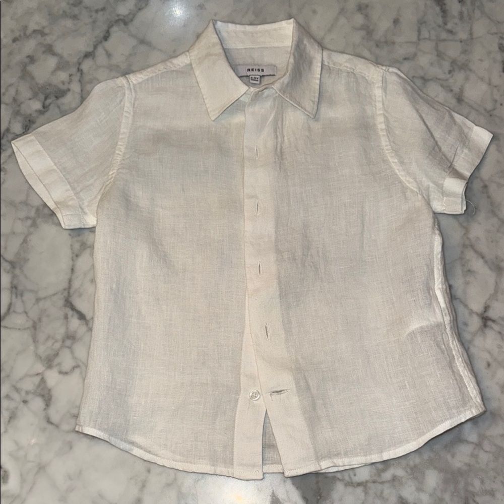 Reiss Kids White Linen Button Shirt 4/5Y